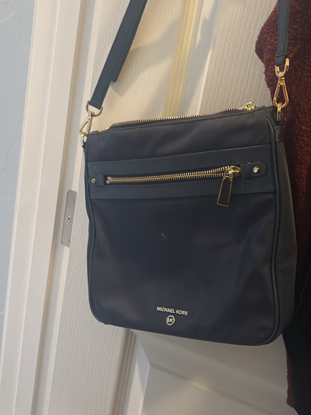 Michael Kors Navy Crossbody with Gold-Tone Hardware